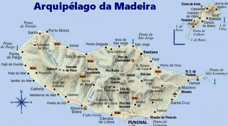 O Arquipélago da Madeira em pleno oceano Atlântico