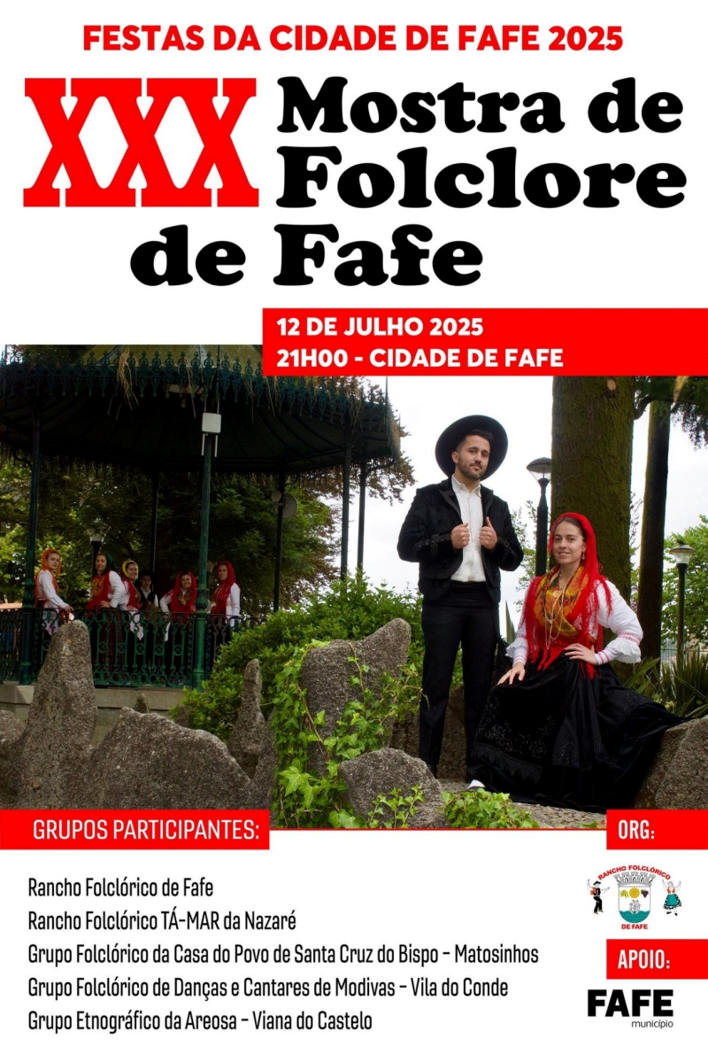 XXX Mostra de Folclore de Fafe - 12 de julho - Cartaz